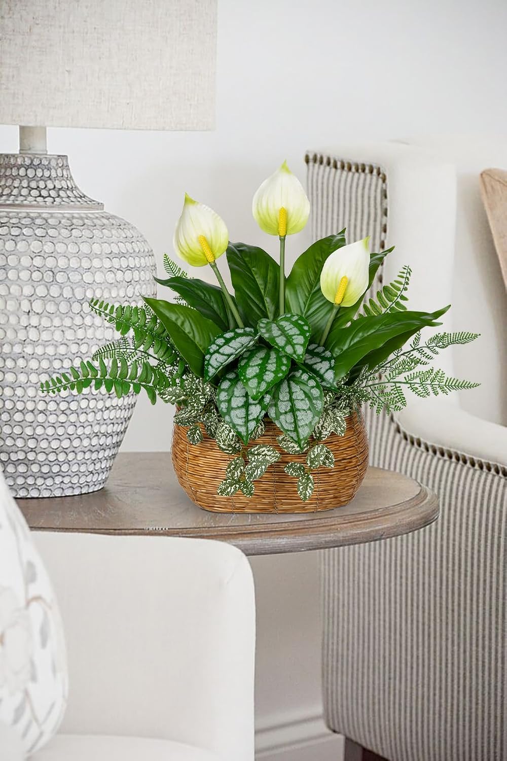 Fake Plants 15" Artificial Potted Plant Assorted Faux Plants in Pot Silk Plants Artificial Plants Indoor for Home Living Room Bedroom Bathroom Office Desk Table Centerpieces Shelf Greenery Decor