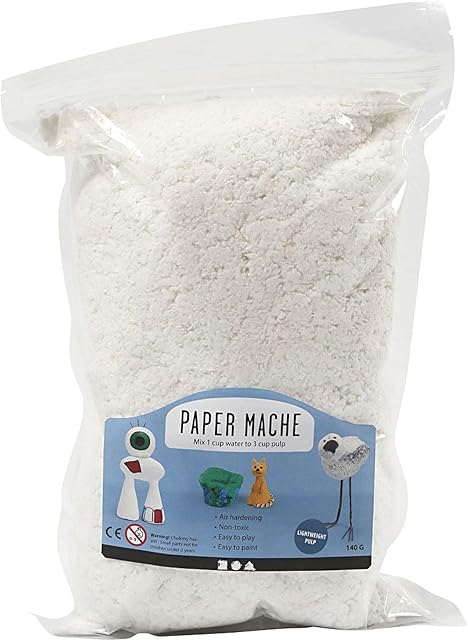 Scola 140g of Paper Mache Powder Pulp Papier-mâché Bag of Pulverised Paper Art & Craft Supply