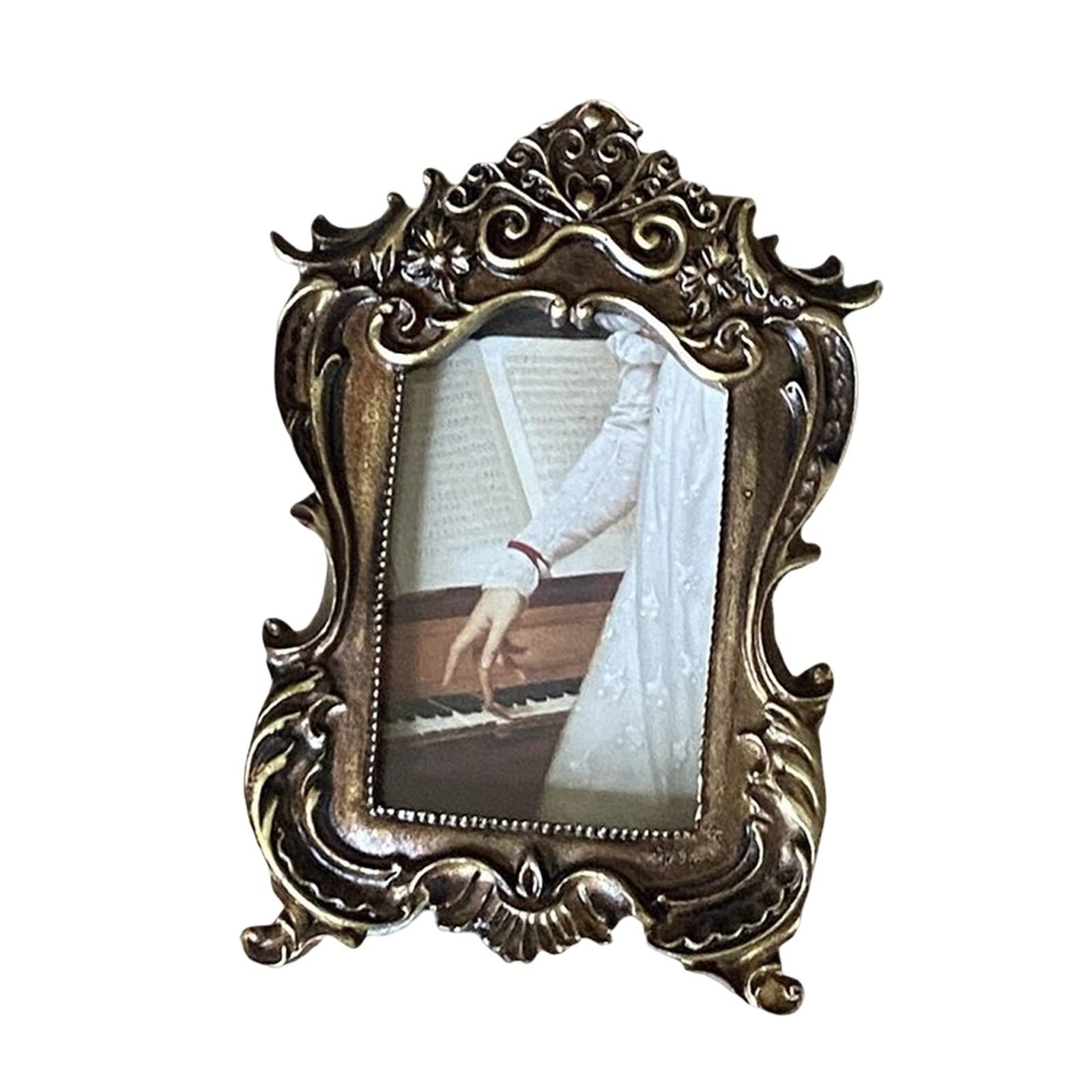 Ovaler Bilderrahmen, Vintage-Fotorahmen for Wohnkultur, an der Wand befestigter Foto-Display-Halter, Tischverzierung (Color : Option 5, Size : OneSize)