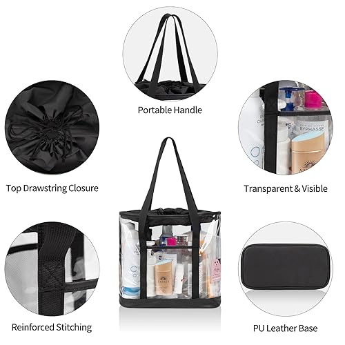 Miniatura 2 de Neceser grande transparente, bolsa de aseo de viaje para mujeres y hombres, bolsa transparente impermeable, bolsa de maquillaje transparente,