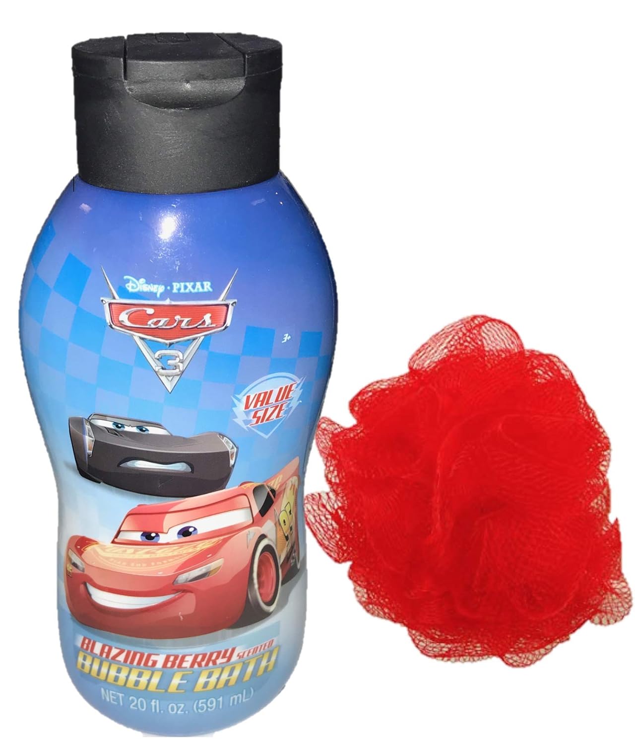Disney Cars Blazing Berry Bath and Bath Pouf Gift Set