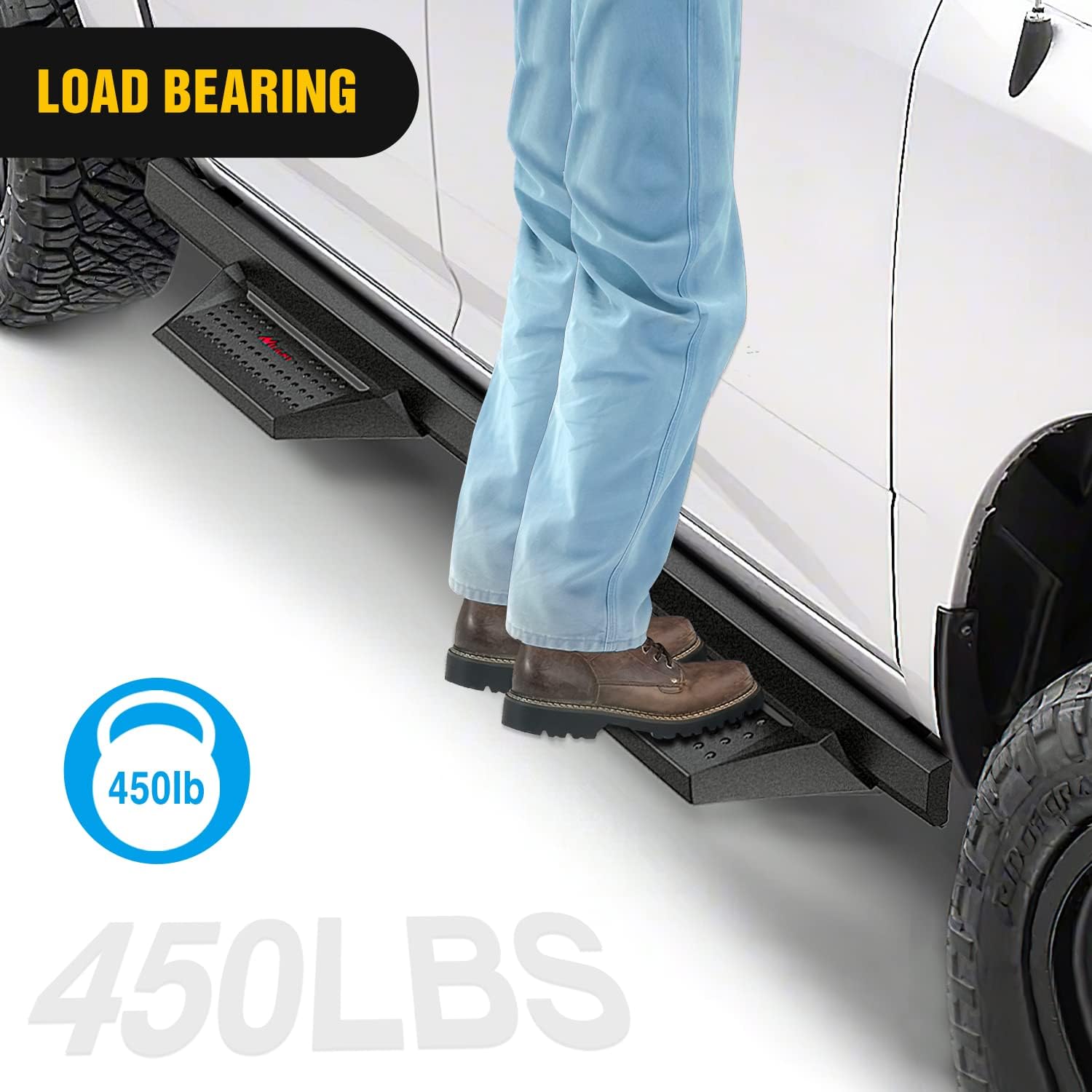 Nilight Running Boards for 2005-2023 Toyota Tacoma Double Cab 4 Full-Size Doors 4 Inch Drop Side Steps Bolt-on Black Powder Coated