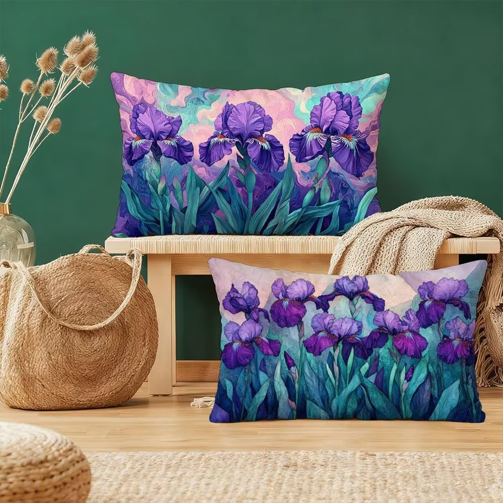 Taie d'oreiller 50x70cm violette en velours doux pour une chambre élégante