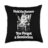 Funny Programmer Design Men Women Coding Humor Pomeranian Throw Pillow