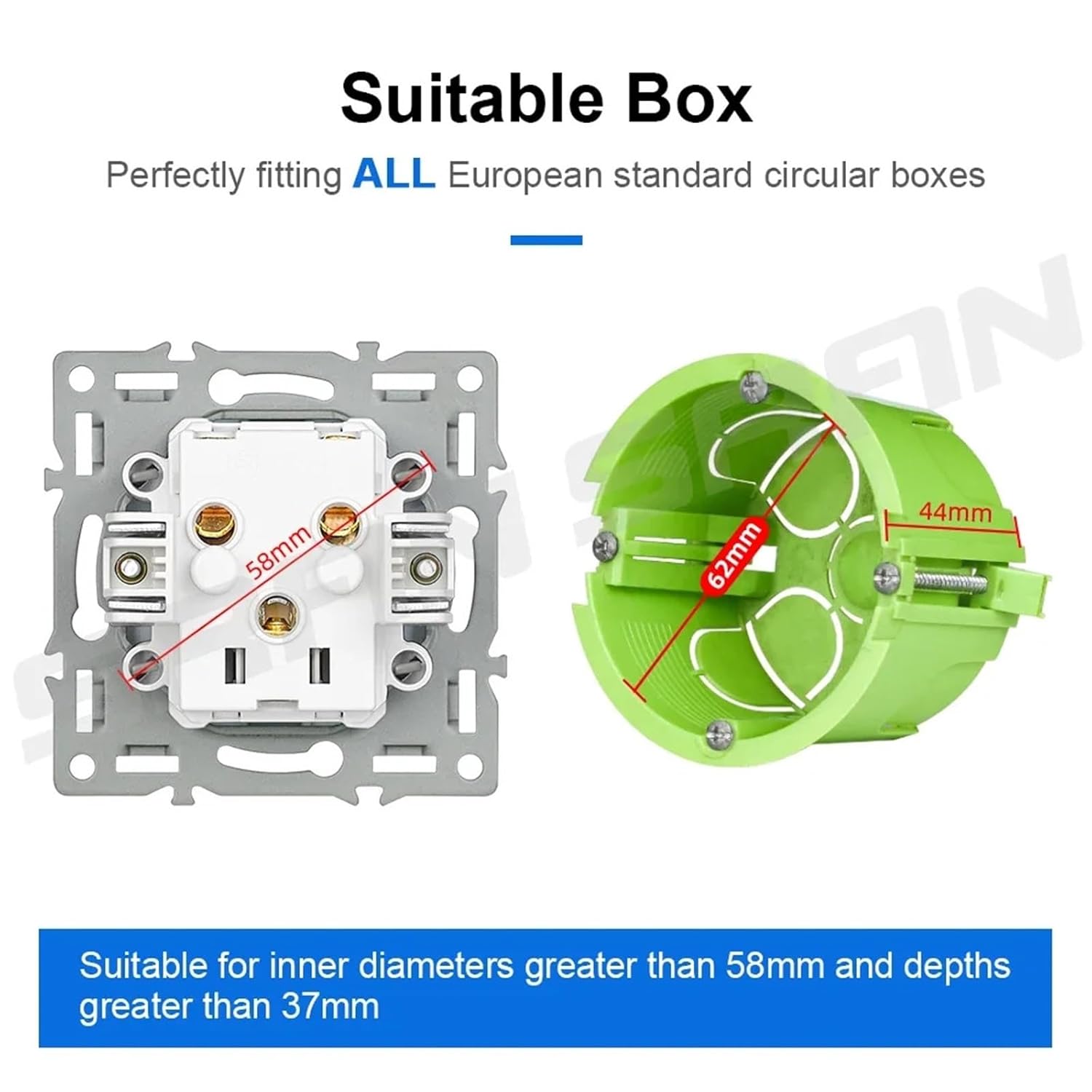 Single Wall Socket Gold Glass Socket Double Electrical sockets 16A 220V Power Outlets(Grey EU New)