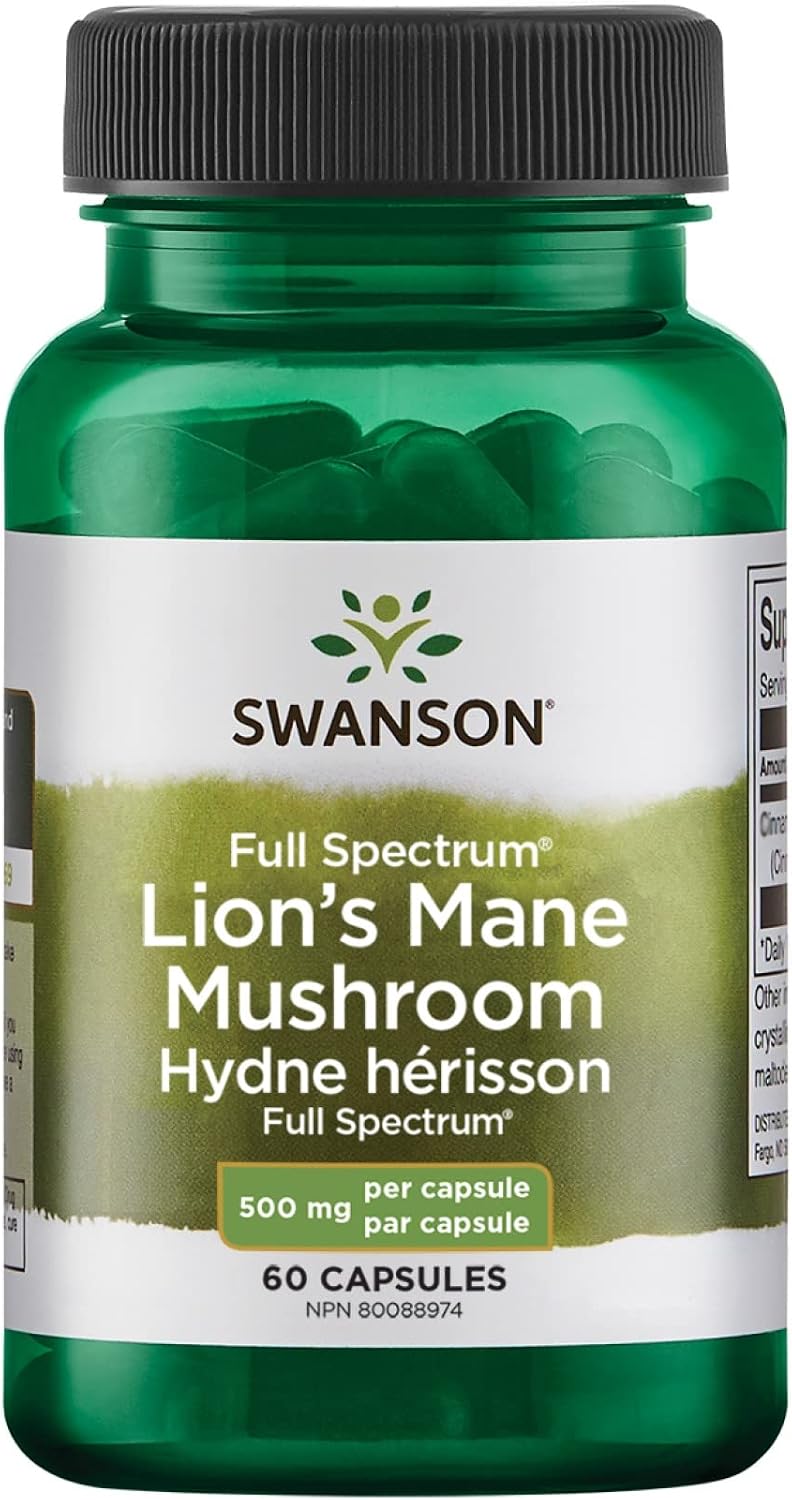 Swanson Lion's Mane Mushroom - 60 Capsules, 500mg Each