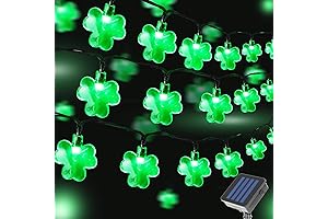 26.4ft 40Leds Solar Powered Shamrock String Lights
