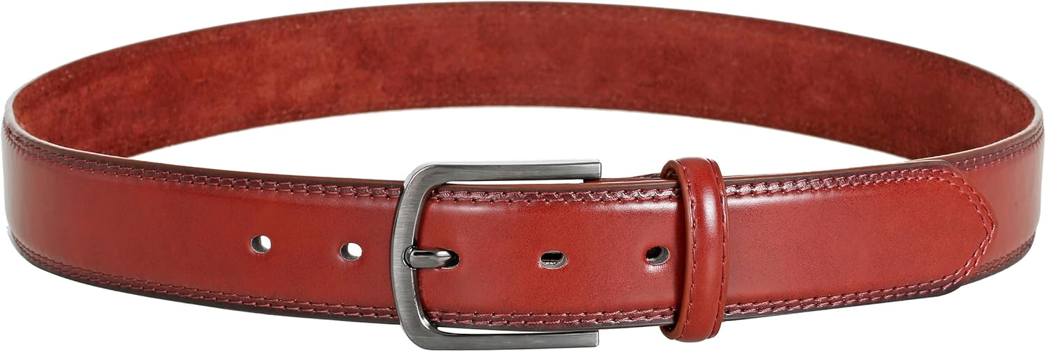 Men's Casual Leather Jeans Belts, Leather Dress belt for men, 1 3/8" Classic and Fashion Design for Work and Business - Image 3
