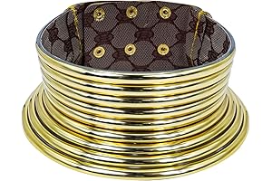 [Egyptian Collar Necklace Necklace] - [Gold and Silver][Necklace][Punk][Leather][Chunky][Gothic Jewelry]