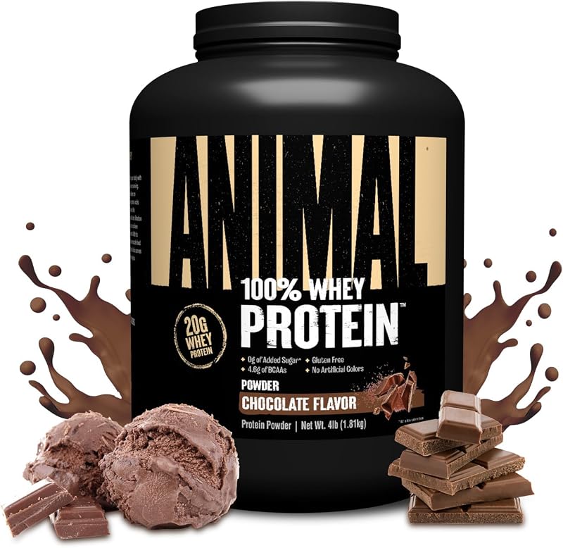 100% Whey Protein Powder, 20G High Protein | Chocolate 4LB | Pre & Post Workout Meal Replacement with BCAAs | Build Strength, Muscle & Recover Faster | Low Carb, Low Sugar, Great Taste