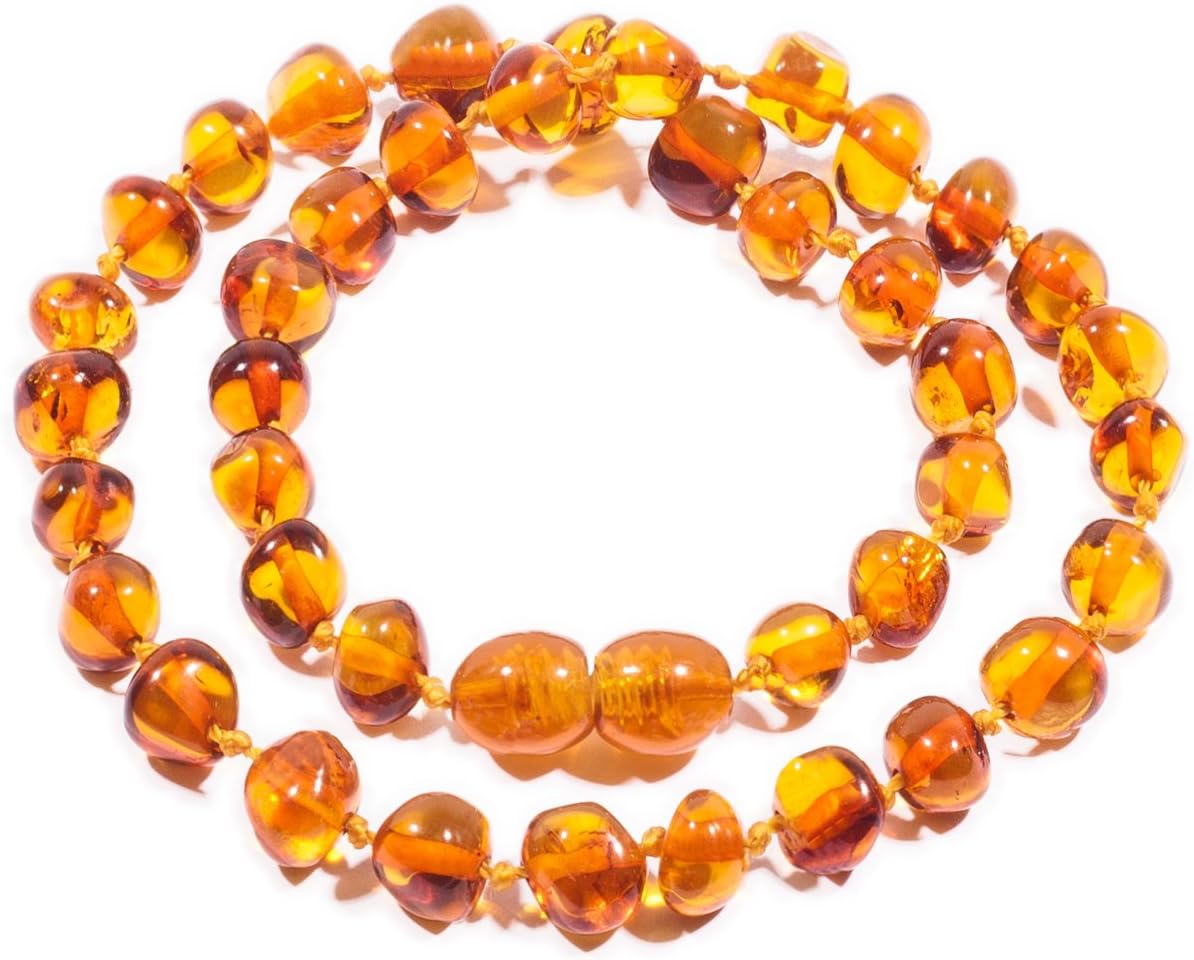 Amber Necklace 32-34 cm with Free Baltic Amber Pendant ✸ End of Line Clearance - Up to 30% OFF RRP ✸ 100% Genuine Premium Baltic Amber Beads