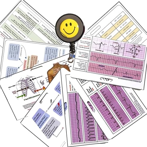 Juego de tarjetas de identificación de referencia para estudiantes de enfermeríaACLS para lecturaACLS - ACLS, BLS, RCP, goteos cardíacos,