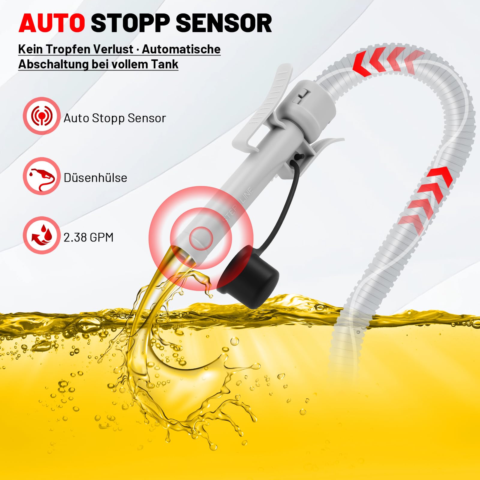 KAOLALI Pompa do oleju napędowego 12V z automatycznym wyłącznikiem (9L/min) na olej napędowy z głowicą 28mm, elektryczna pompa benzynowa do samochodu, kampera, generatora, łodzi