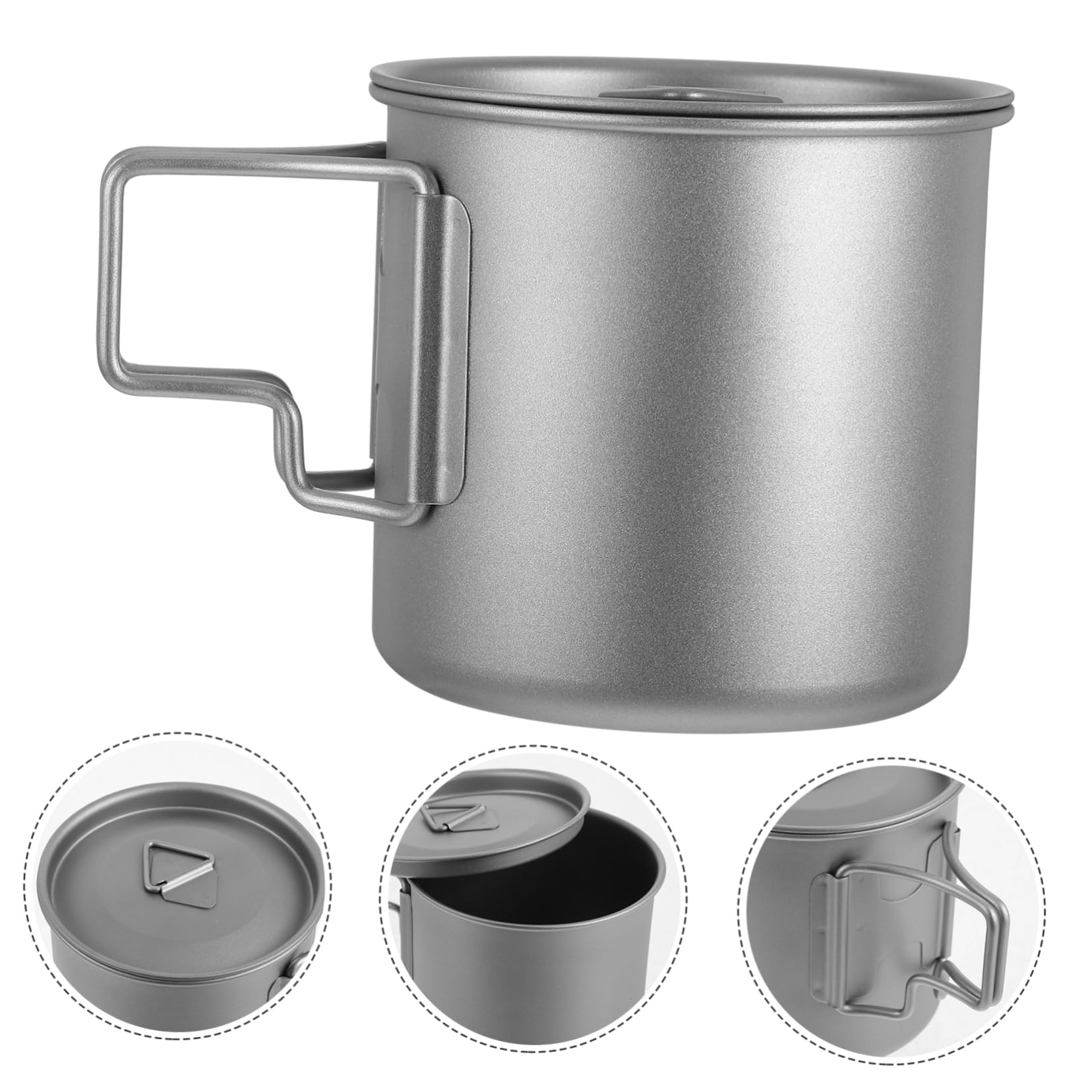 Tasse mit Faltbarem Griff Robuster Campingbecher aus für Outdoor Aktivitäten Wie Wandern Angeln und Deckel und Tragetasche