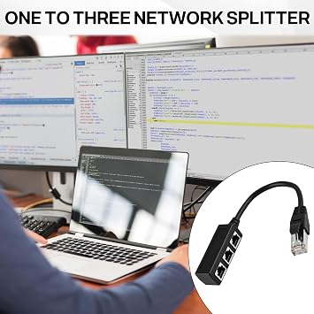RJ45 Cable Adapter, Ethernet Splitter 1 Male to 3 Female