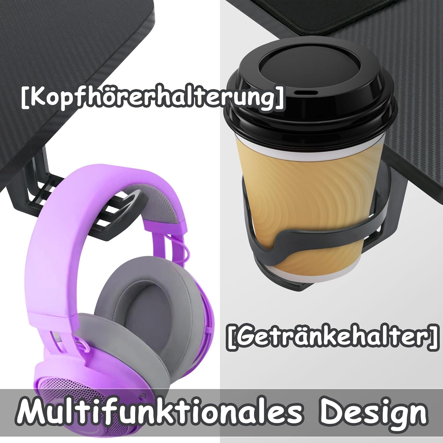 XMTECH Table de jeu Z-Frame - 160 x 60 cm - Avec surface en fibre de carbone - Ergonomique - Avec crochet pour casque et porte-gobelet - Noir