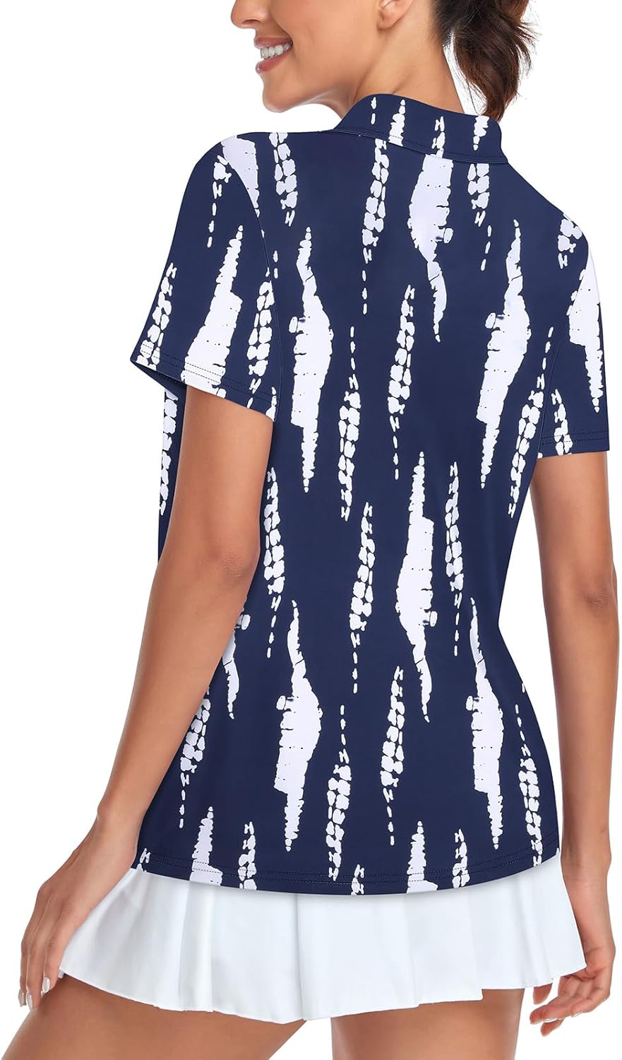 Tanst Sky Women's Golf Polo Shirts Short Sleeve Quarter Zip Pullover Moisture Wicking Workout Tops - Image 2