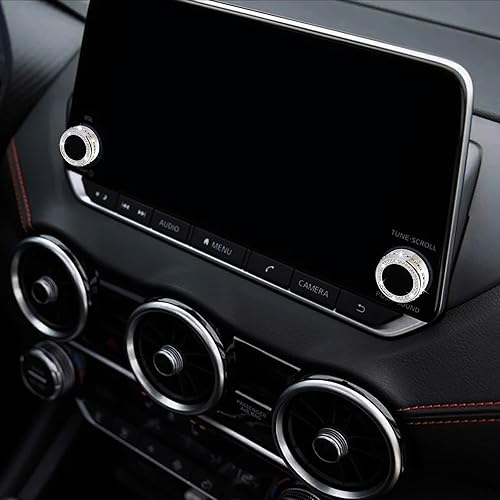 Miniatura 5 de TOMALL Funda brillante para consola central compatible con Nissan Sentra 2020-2022, cubierta de botón de volumen, sonido de radio, tapa de perilla