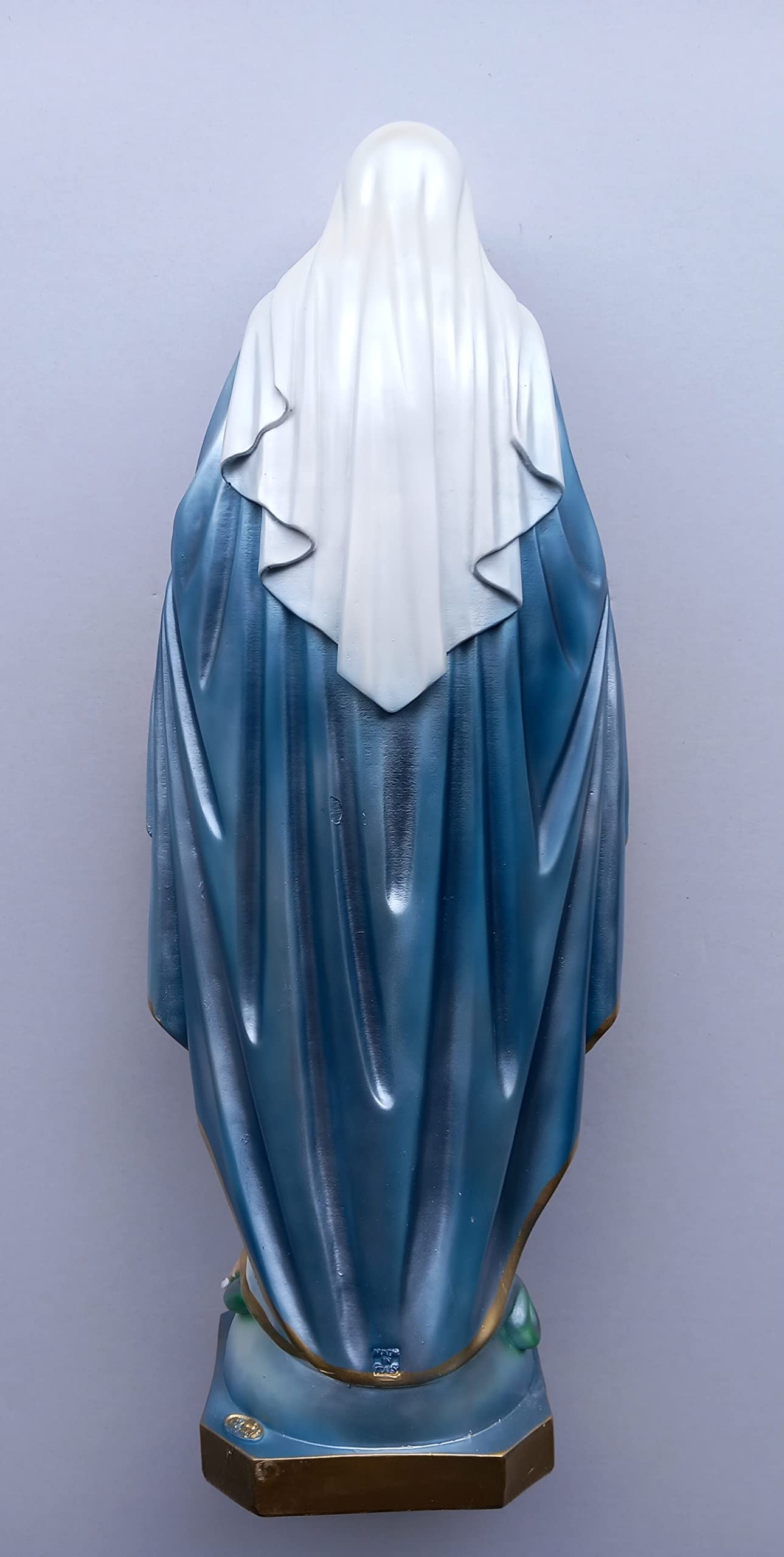 Generico ArteSacraCaravaggio Statua Madonna Miracolosa o Immacolata, in resina con finitura madreperlata cm 50 (19,69 inches), per interni ed esterni, decorata a mano, produzione artigianale italiana