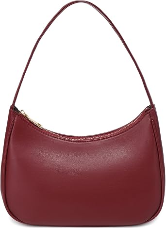 CYHTWSDJ Womens Shoulder Bag, Cute Hobo Tote Handbag Mini Clutch Purse Zipper Closure Cherry Red, Cherry Red