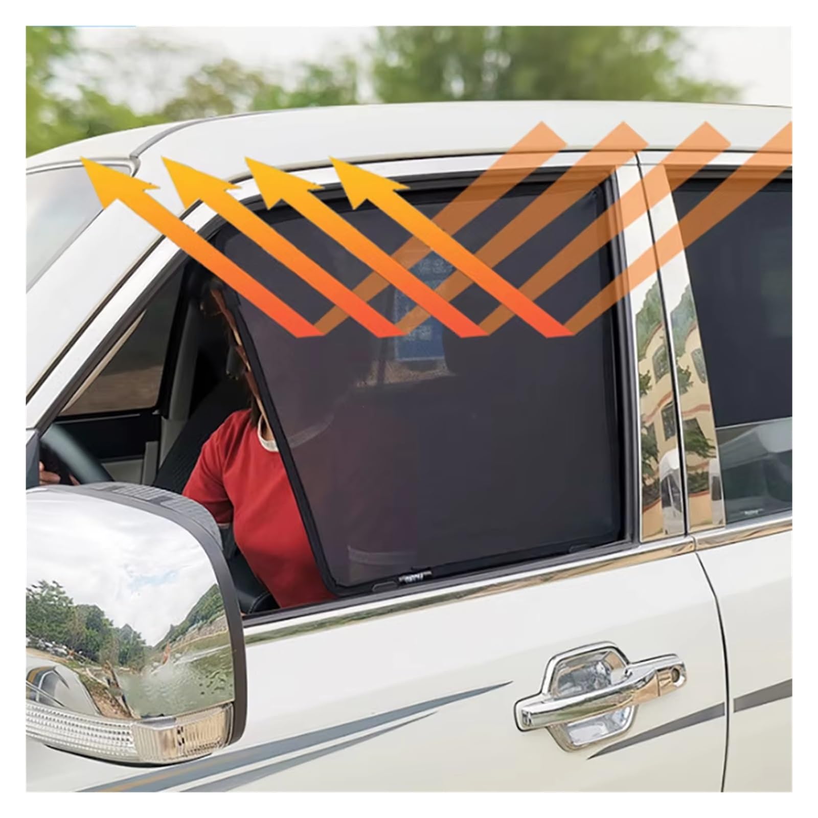 Parasol De Coche Para JEEP Para Grand Para Cherokee WK2 11-20 Parasol Coche Parabrisas Delantero Cortina Malla Magnética Ventana Lateral Trasera Parasol Protector Parabrisas Coche(Rear Triangular)