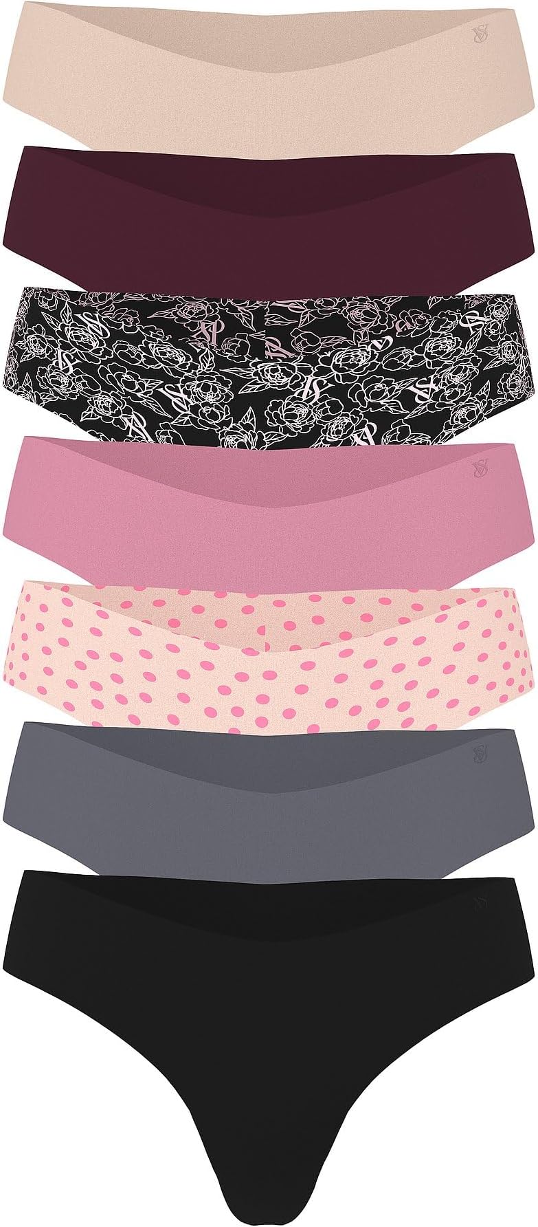 Victoria's Secret Women's No Show Thong Underwear, Panties for Women, Multi Pack (XS-XXL)