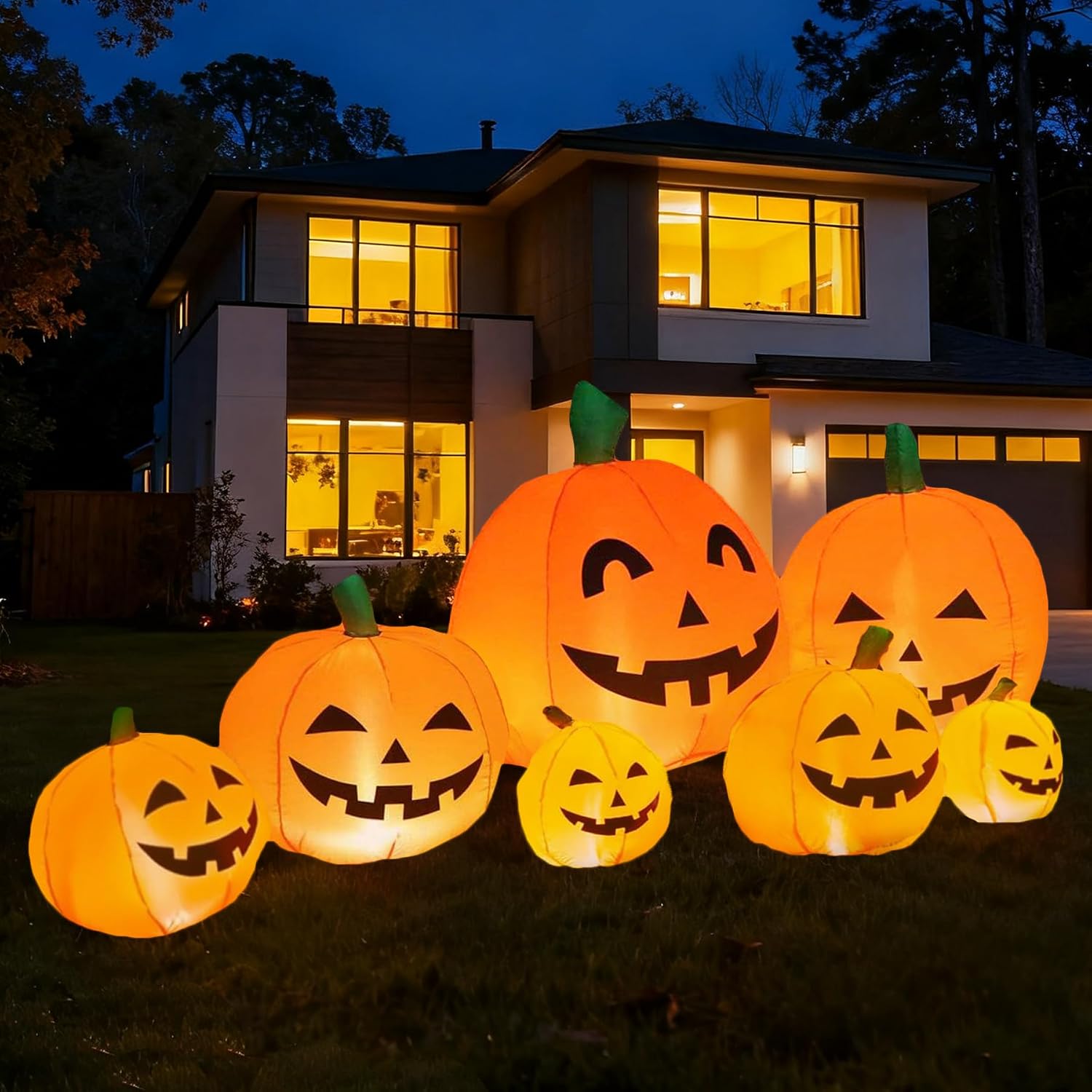 4FT Halloween Inflatable Pumpkin with Build-in LED Lights, Blow up Halloween Inflatable Outdoor Indoor Decorations Large Party Yard Decoration