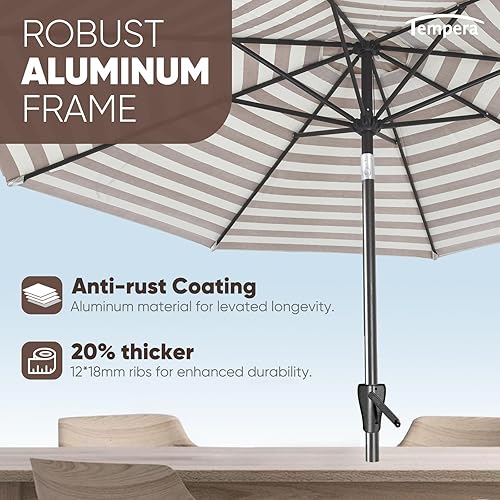 Miniatura 99 de Tempera Patio Market Outdoor Table Umbrella with Push Button Tilt and Crank,Large Sun Umbrella with Sturdy Pole&Fade resistant canopy,Easy to set