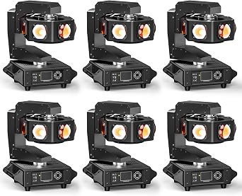 Moving Head Light 6 x 40W RGBW Stage Lighting DJ Lights Beam Spotlight 14/16 CH Wash Light with DMX and Sound Activated for Church Wedding Parties Live Show Bar 6 PCS