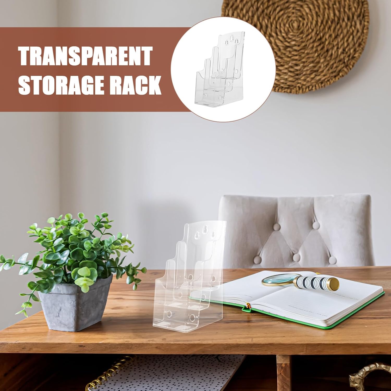 Transparent Lottery Display Holder Wall-mounted File Organizer for Office Rack for Pamphlets Brochures Stand Flexible Storage for Documents and Catalogs