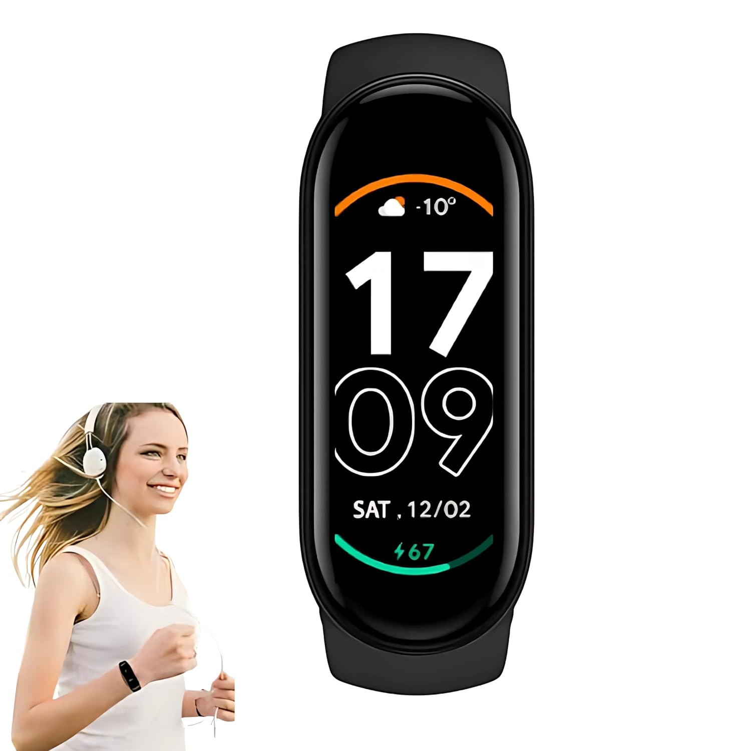 Drumstone (Special 𝟏𝟎+𝟐 Years Warranty Smart Fitness Tracker Watch M7 Lite Heart Rate Monitor OLED Display, Bluetooth Wristband Waterproof Sports Activity Tracker for Health & Fitness Diwali Gift