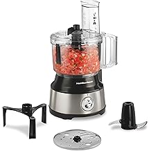 Hamilton Beach Food Processor &amp; Vegetable Chopper for Slicing, Shredding, Mincing, and Puree, 10 Cups + Easy Clean Bowl Scraper, Black and Stainless Steel (70730)