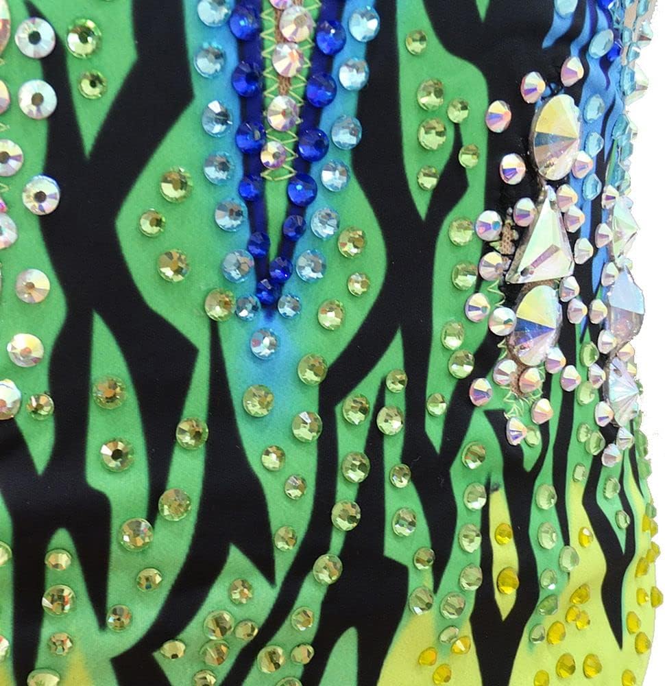 LIUHUO Synchronized Swimming Suits Kids Girls Training Competitive Leotards with Hair Piece