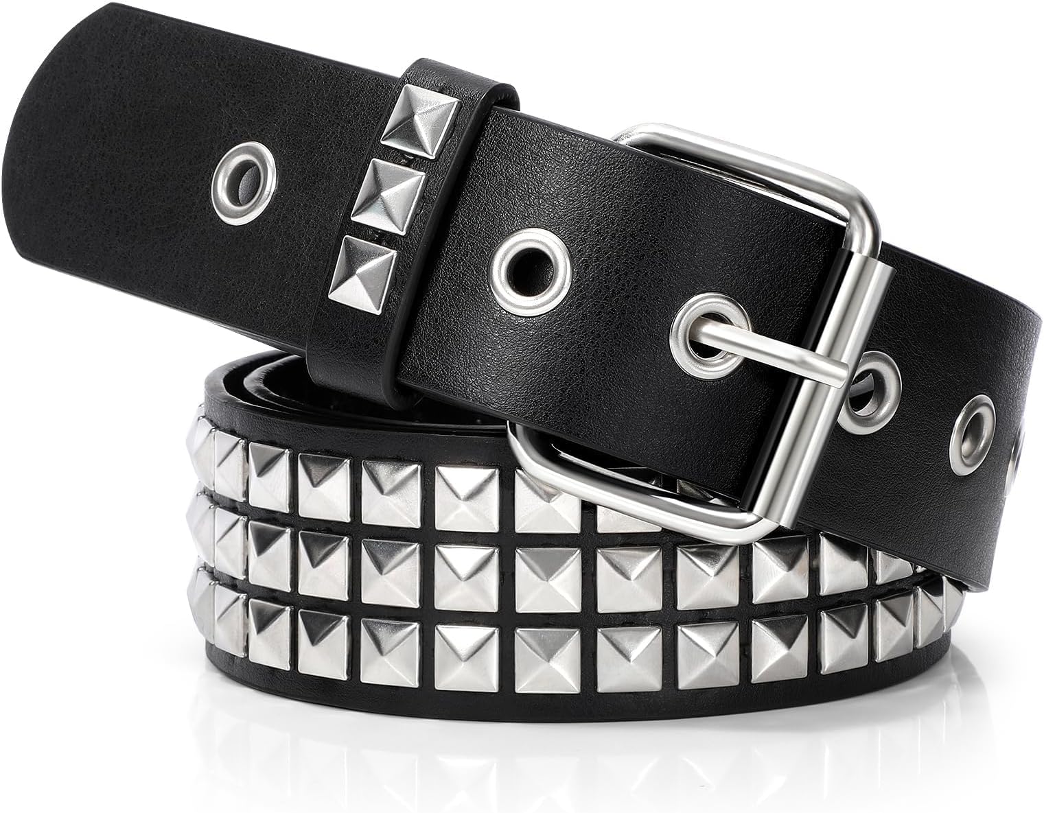 Studded Belt for Women and Men Goth Metal Punk Belt Scene Style Cool Belts for Jeans