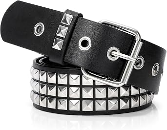 Studded Belt for Women and Men Goth Metal Punk Belt Scene Style Cool Belts for Jeans