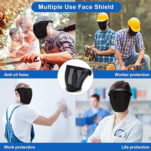 Miniatura 4 de Paquete de 2 protectores faciales de plástico, equipo de protección facial de seguridad completa con para adultos unisex y D, protector facial