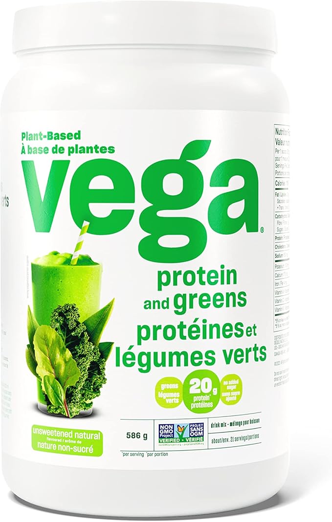 Vega Protein and Greens Natural (21 Servings) Plant Based Protein