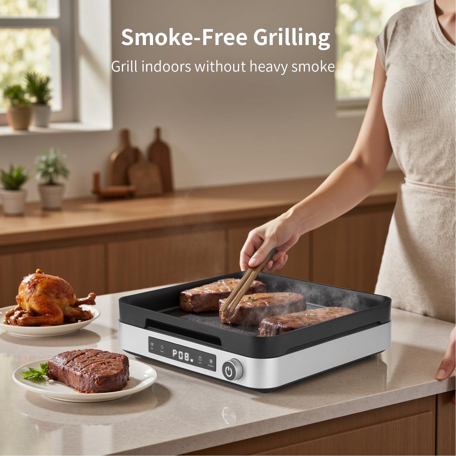 COOKTRON Kuchenka indukcyjna z płytą grillową (z pokrywką)