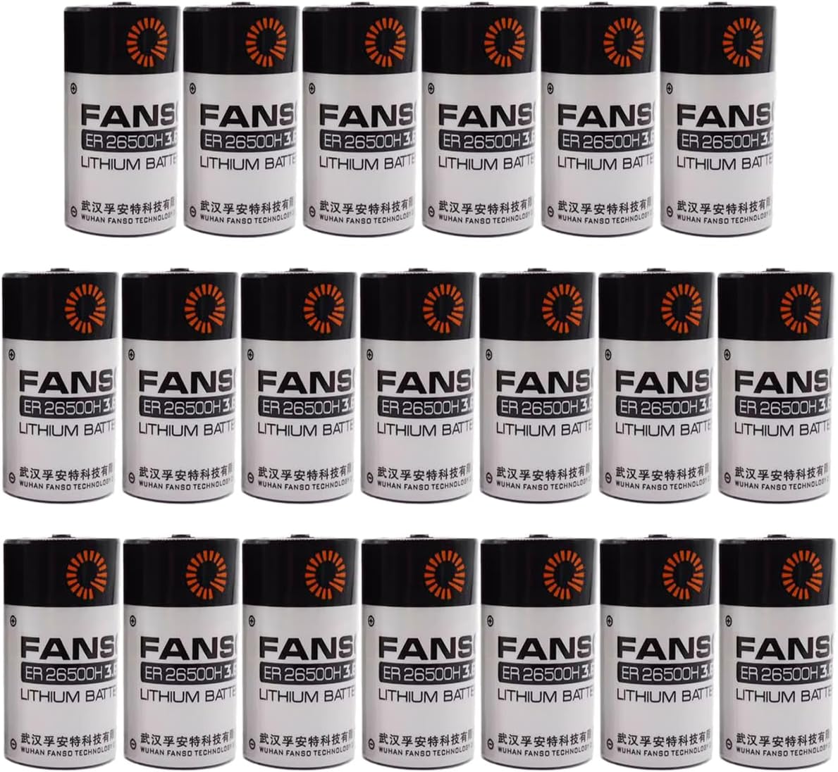【20-Pack】 FANSO ER26500H Replacement Battery ER26500 3.6V 8500mAh Size C Lithium Battery for Automobile Tire Pressure Monitor, Electricity Meter Battery