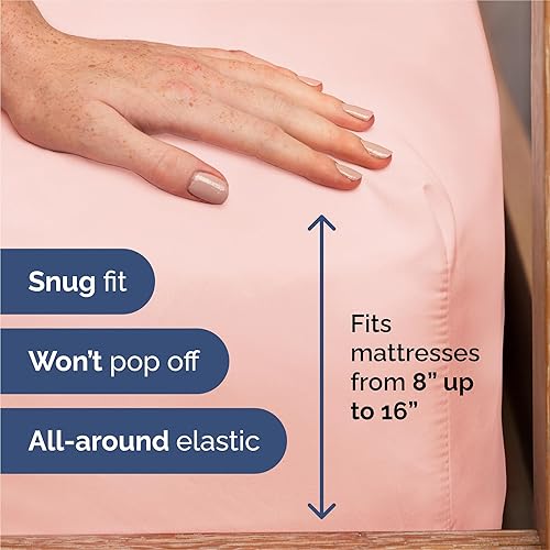 Vista 3 de Juego de sábanas de 5 piezas talla Split King, cómodas, transpirables y refrescantes, de hotel, unisex, con esquinas tipo bolsillos profundos, de 33