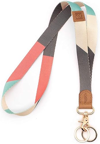 POCKT - Llavero con cordón para cuello para hombre y mujer, para portador de identidad, con 2 llaveros