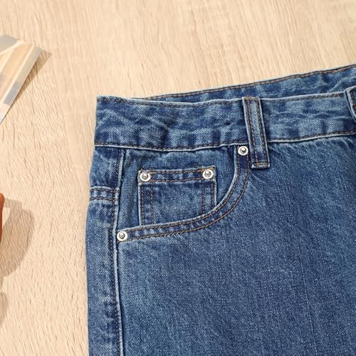 Gorboig Calça jeans masculina com ajuste afunilado reta e ultra elástica casual para meninos, Nº 001