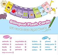 Vista 14 de Tarjetas didácticas bilingües en francés e inglés para niños pequeños/principiantes. Juguete educativo de aprendizaje para aprender francés/inglés