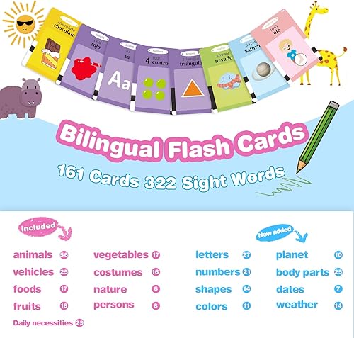 Miniatura 2 de TimingSXD Spanish Flash Cards for Kids,Bilingual Flash Cards for ToddlerBeginning - ABC,Numbers,Colors,Shapes EspañolEnglish Talking Flash Cards for