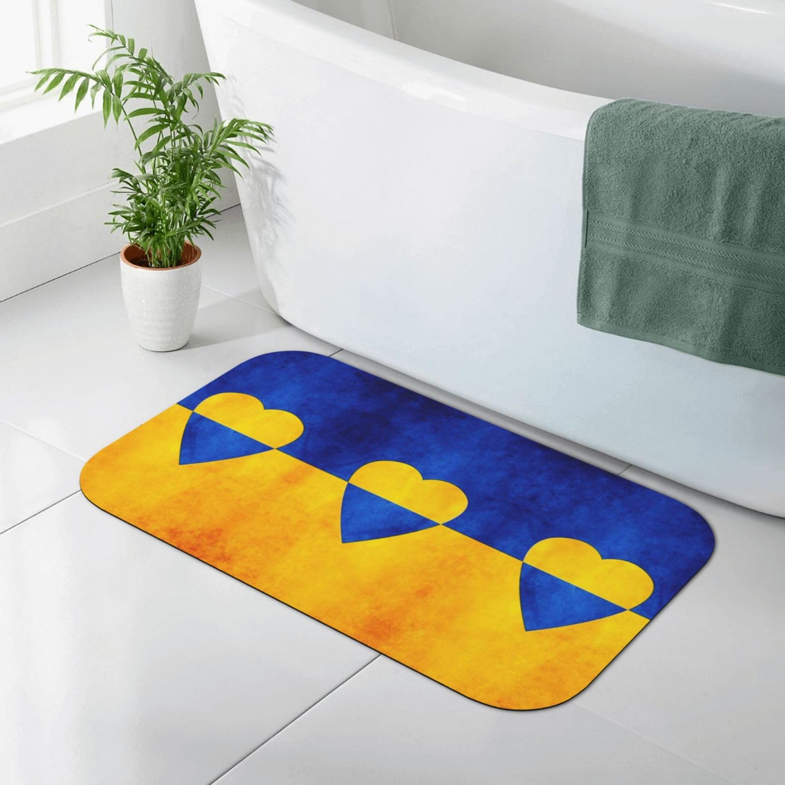 Alfombrilla de ducha de diatomeas de 50x80 cm con bandera ucraniana