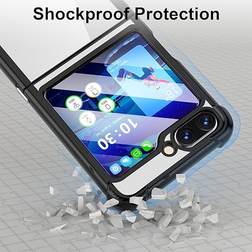 Miniatura 5 de Funda para Galaxy Z Flip 3, funda Z Flip 3, transparente, delgada, transparente, bisagra a prueba de golpes, TPU suave flip3, funda para teléfono