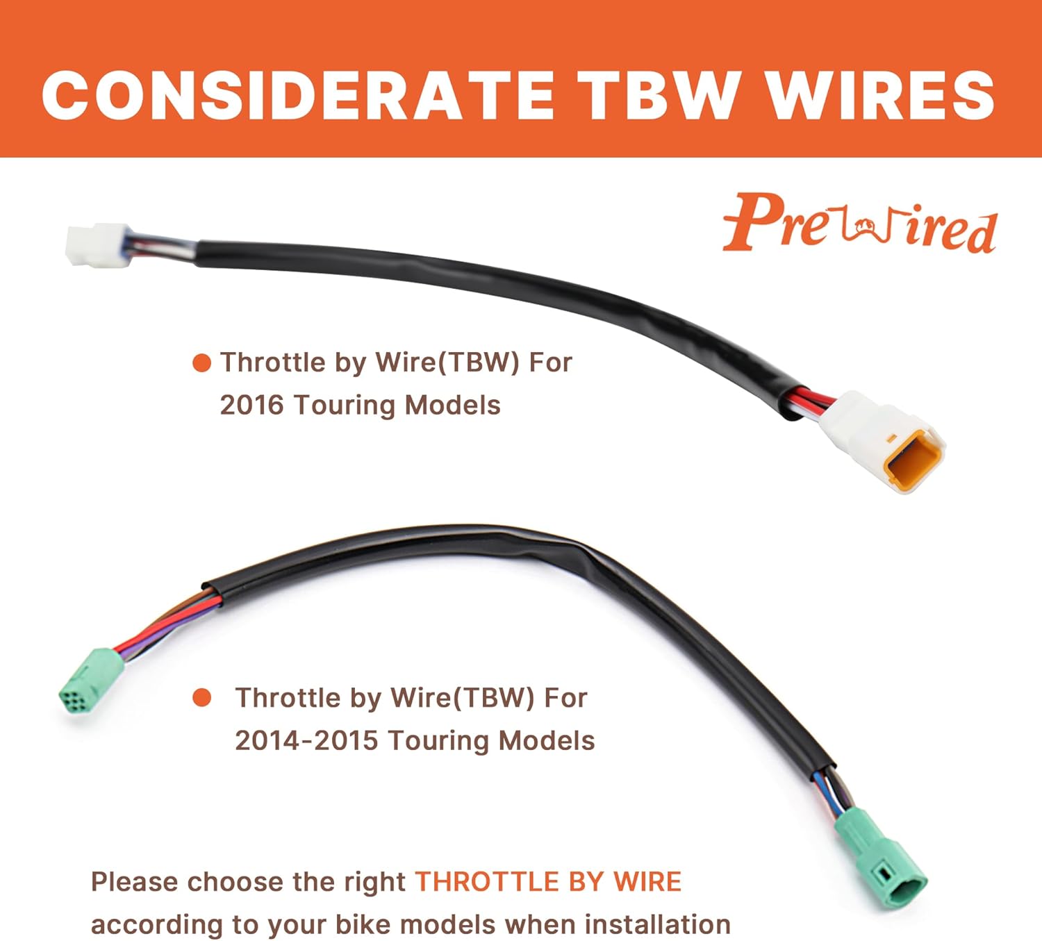 12" Rise Handlebar NO ABS Cable Extension Kit for Harley 2014-2016 Street Glide, Road King, Ultra Glide & 2015-2016 Road Glide Models, Included Extended Brake Line/Hydraulic Clutch Cable/TBW, Black