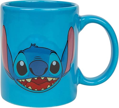 Lilo and Stitch Disney Character Stitch - Taza de 11 onzas para alivio de cara completa