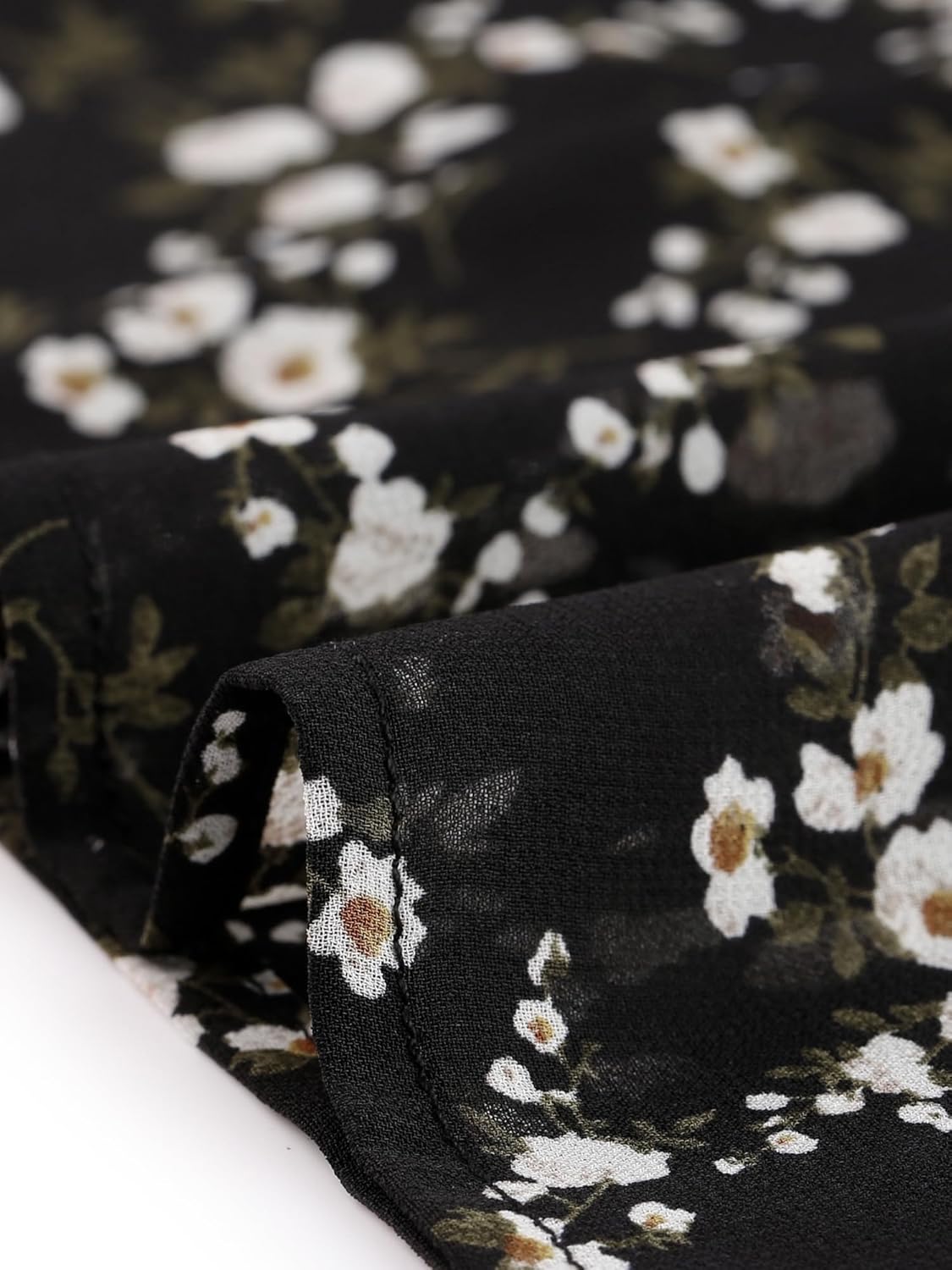 Allegra K Women's Floral Square Neck Short Sleeve Drawstring Ruched Dress - Image 5