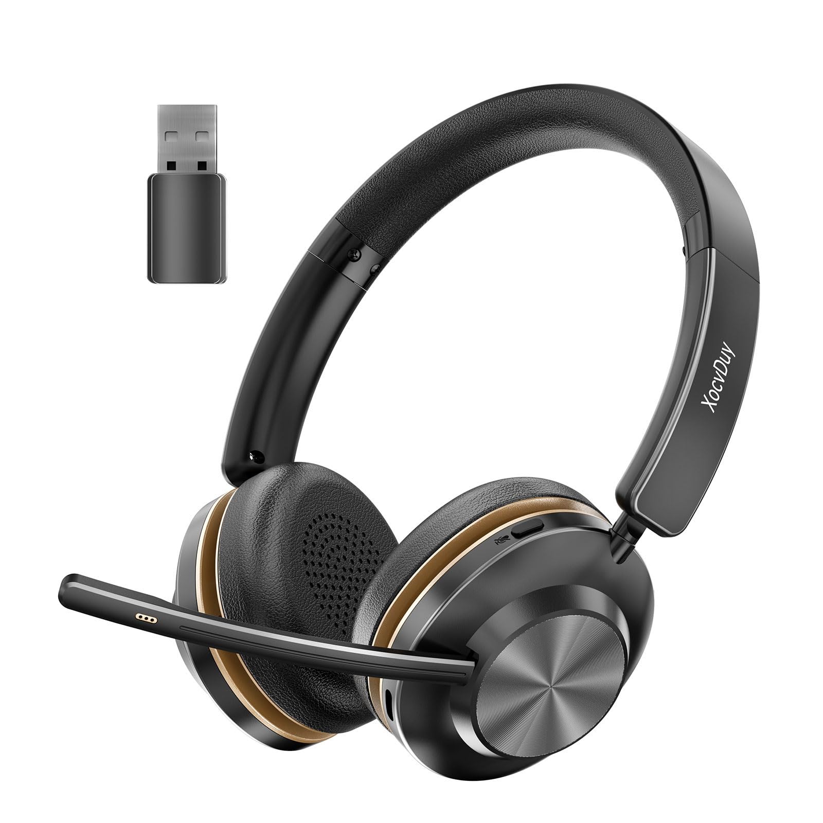 Bluetooth Headset, Wireless Headset with Mic for Work, Bluetooth 5.3, Wireless Headphones with AI Noise Cancelling Microphone (Clear Calls & Mic Mute), USB Dongle, for Computer/PC/Laptop/Zoom-picture-32